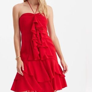 Express Red Halter Dress